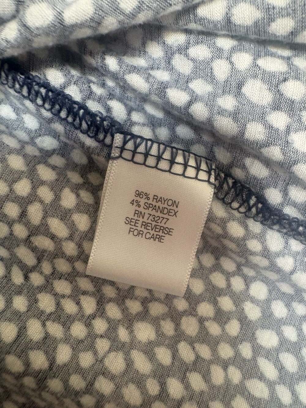 Blue & White Micro-Dot Long Sleeve Top - Picture 4 of 5